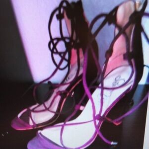 HBurgundy Strappy Heels